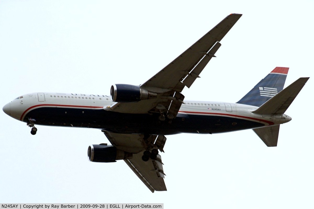 N245AY, 1987 Boeing 767-201 C/N 23897, Boeing 767-201ER [23897] (US Airways) Home~G 28/09/2009. On approach 27R.