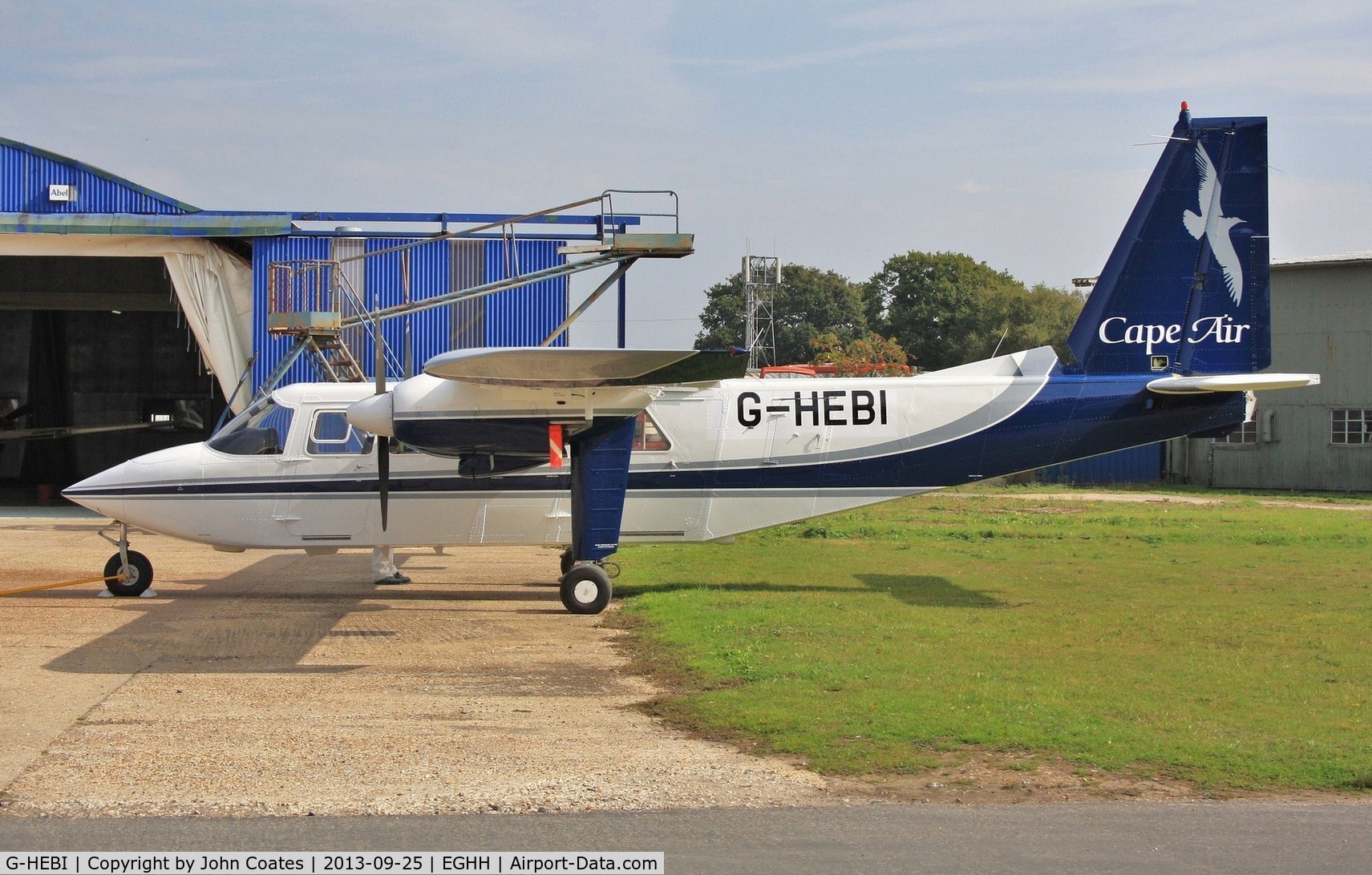 G-HEBI, 1991 Pilatus Britten-Norman BN-2B-20 Islander C/N 2240, Just repainted into Cape Air livery.
Next reg N520BN under sticker