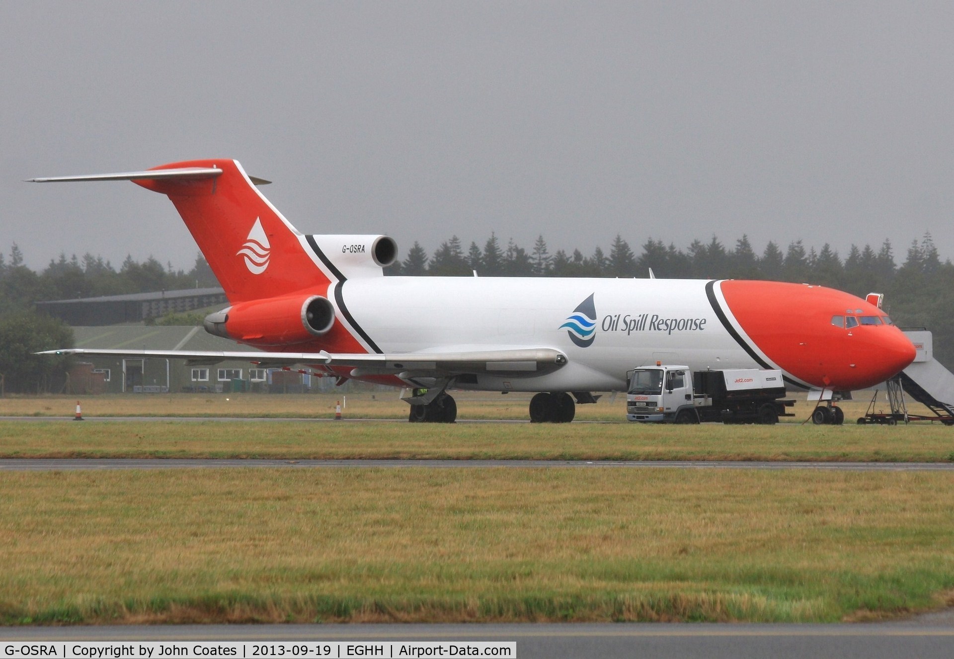 G-OSRA, 1984 Boeing 727-2S2F C/N 22938, First exercise since repaint..in foul weather !