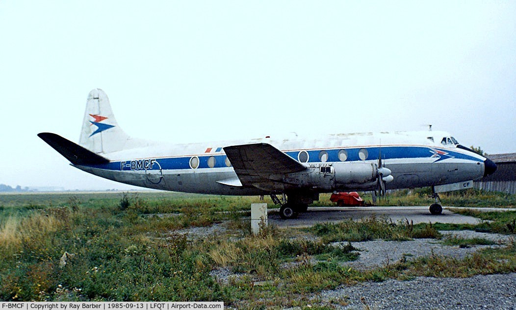 F-BMCF, 1955 Vickers Viscount 724 C/N 48, F-BMCF   Vickers 724 Viscount [54] Merville-Calonne~F 13/09/1985. Taken 2 years later from a slide.