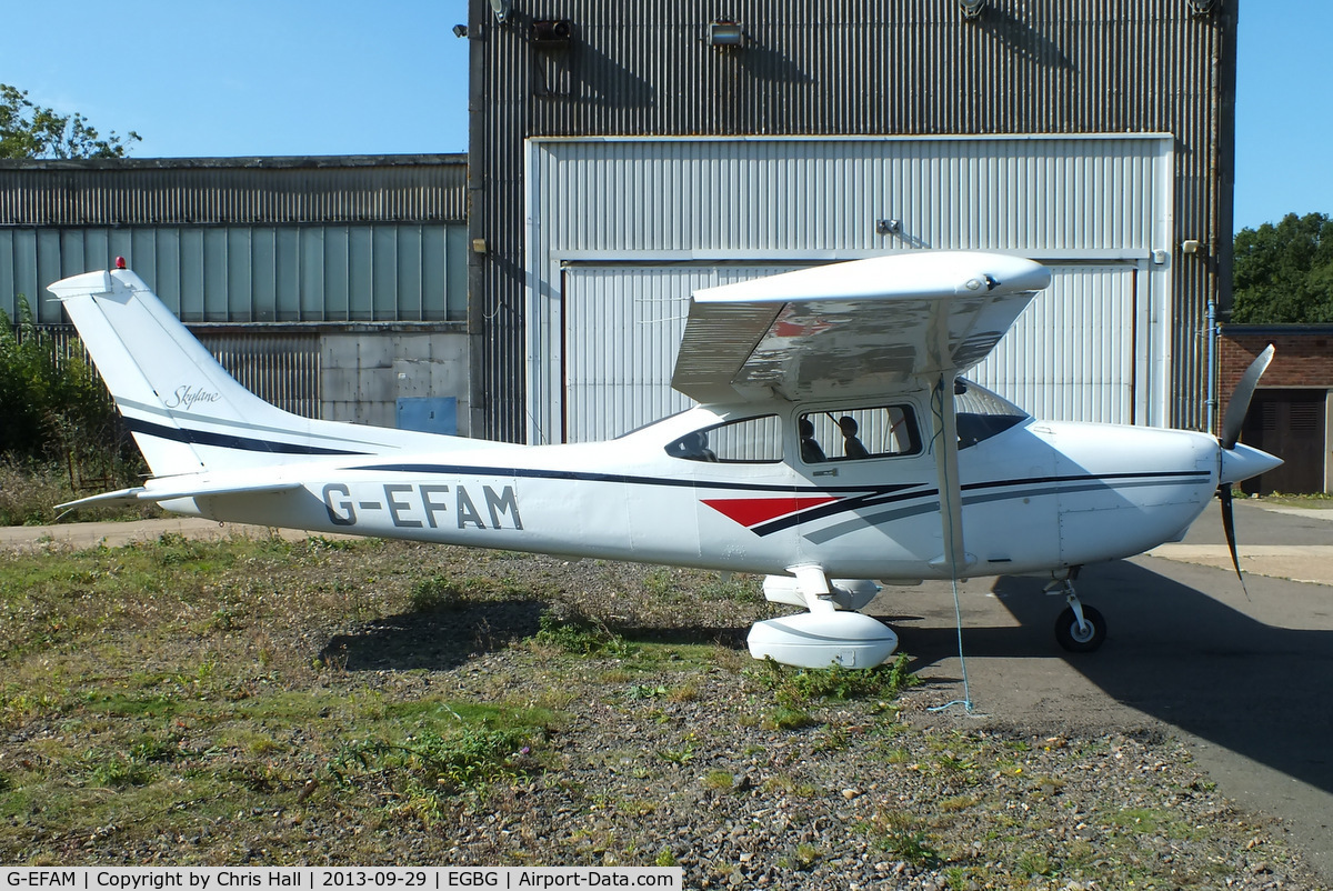 G-EFAM, 1999 Cessna 182S Skylane C/N 18280442, Barton resident at Leicester with a bent prop