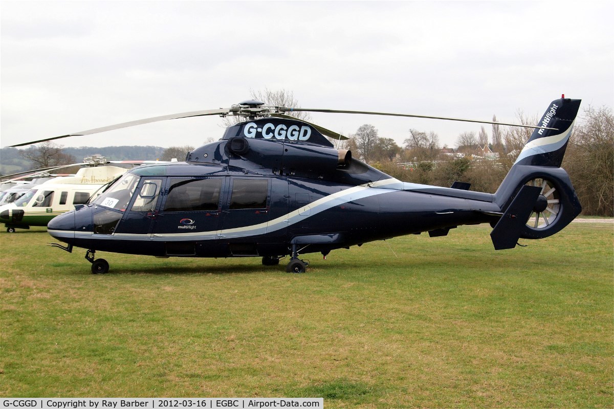 G-CGGD, 1991 Aerospatiale AS-365N-2 Dauphin C/N 6435, Aerospatiale SA.365N2 Dauphin [6435] (Multiflight) Cheltenham Racecourse~G 16/03/2012