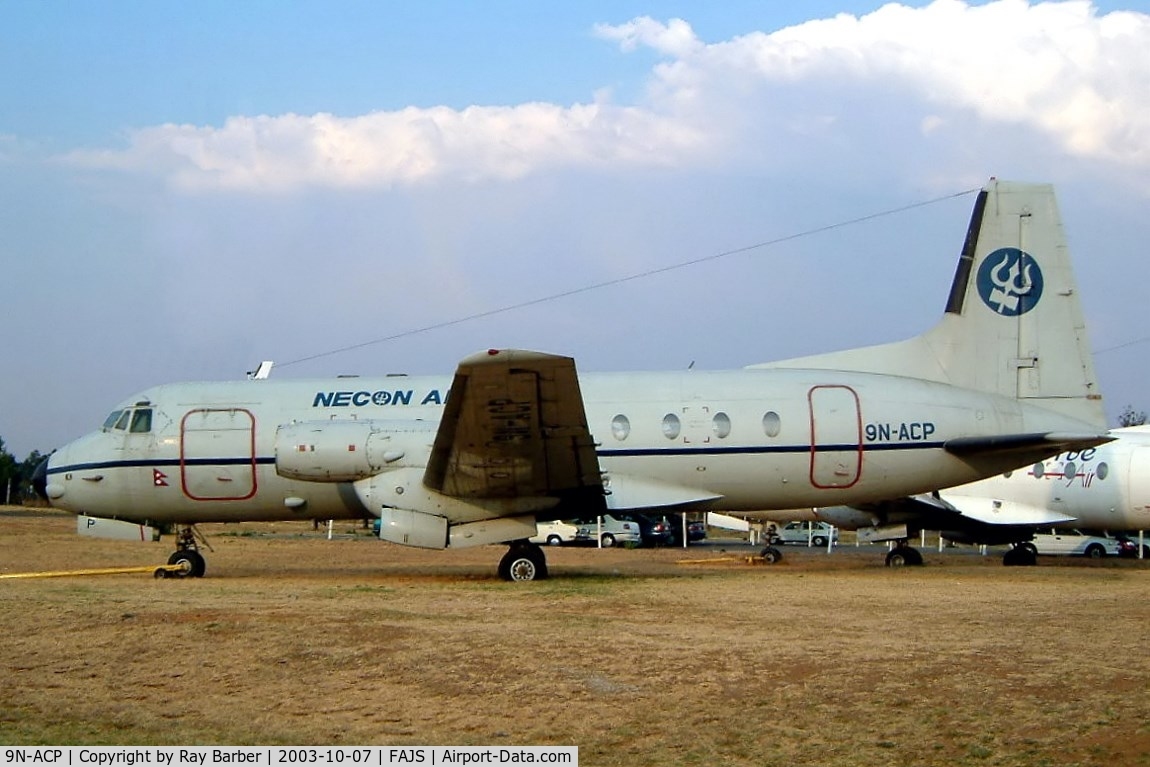 9N-ACP, 1969 Hawker Siddeley HS.748 Series 2A C/N 1667, Avro 748 Srs. 2A/256 [1667] (Necon Air/Executive Aerospace) Johannesburg Int~ZS 09/10/2003
