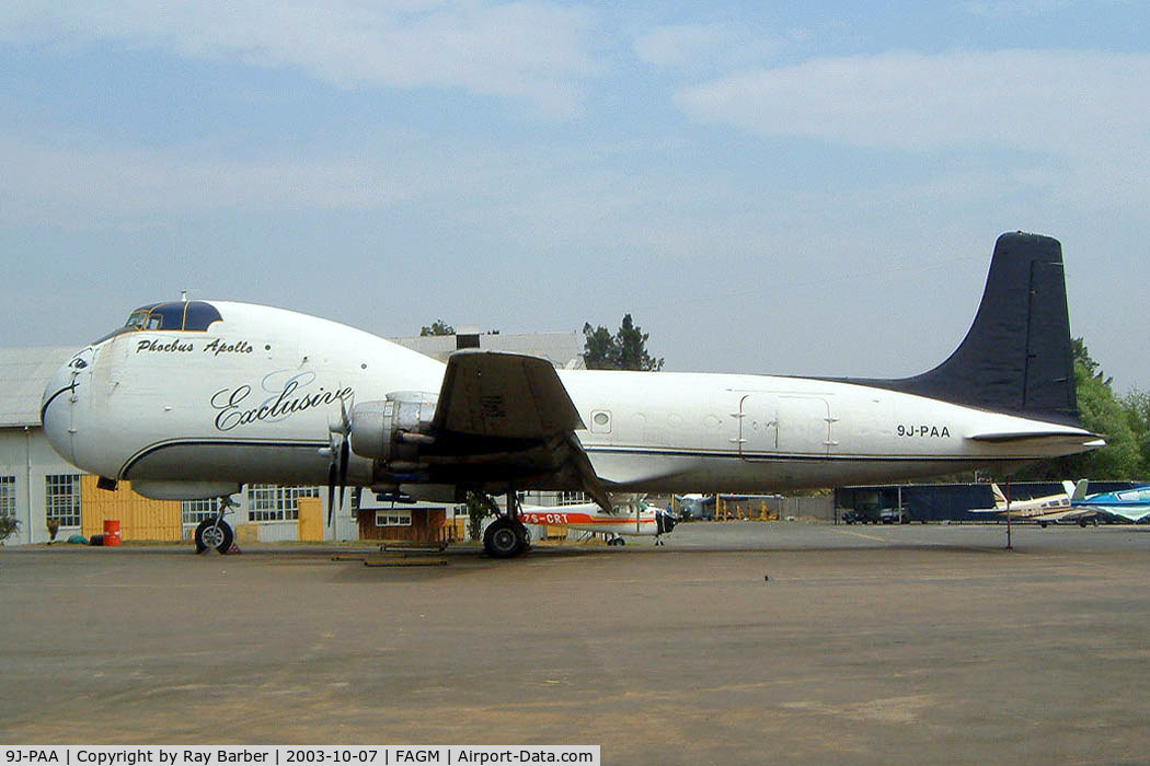 9J-PAA, 1945 Aviation Traders ATL-98 Carvair C/N 27314, Aviation Traders ATL.98 Carvair [21/27314] (Phoebus Apollo) Johannesburg-Rand~ZS 07/10/2003