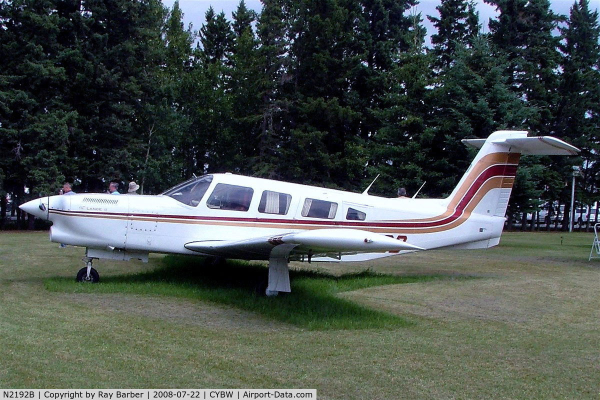 N2192B, Piper PA-32RT-300T Turbo Lance II C/N 32R-7987037, Piper PA-32RT-300T Turbo Lance II [32R-7987037] Calgary-Springbank~C 22/07/2008