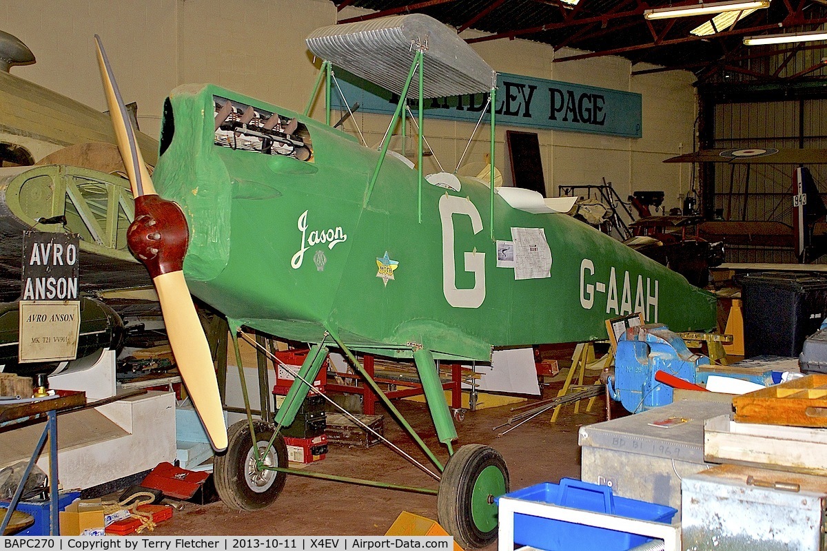 BAPC270, De Havilland DH-60G Gypsy Moth Replica C/N BAPC270, Replica De Havilland DH60 Moth (G-AAAH Jason) at Yorkshire Air Museum