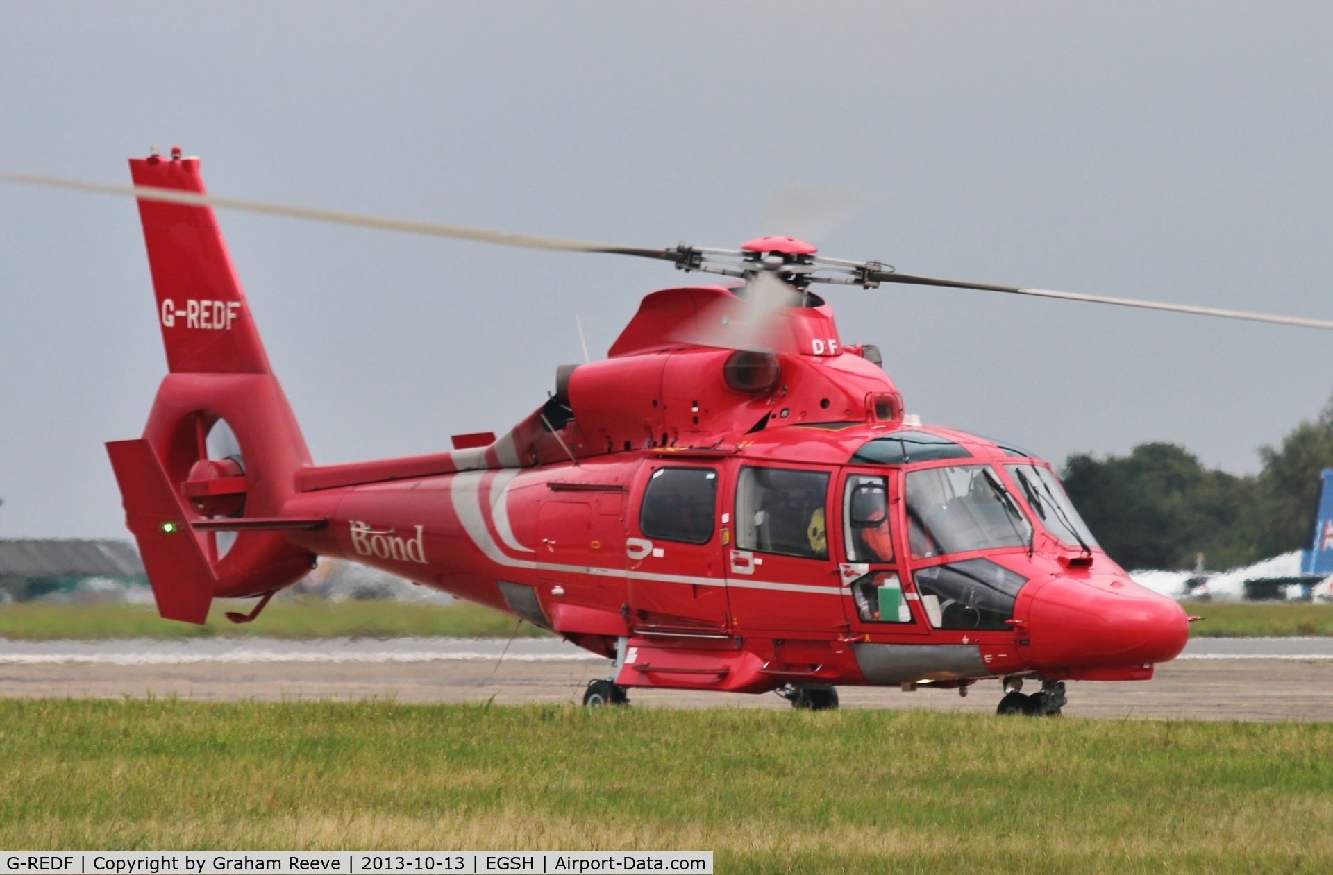G-REDF, 2009 Eurocopter AS-365N-3 Dauphin 2 C/N 6884, Just landed.