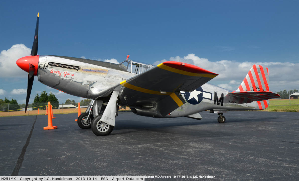 N251MX, 1943 North American P-51C-10 Mustang C/N 103-22730, At Easton MD.
