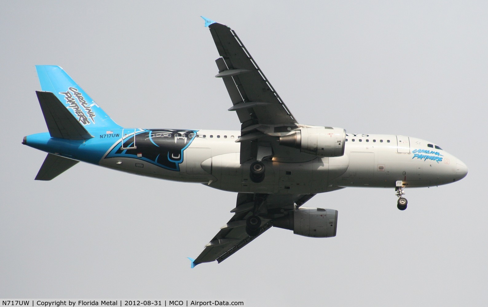 N717UW, 1999 Airbus A319-112 C/N 1069, US Airways A319 Carolina Panthers