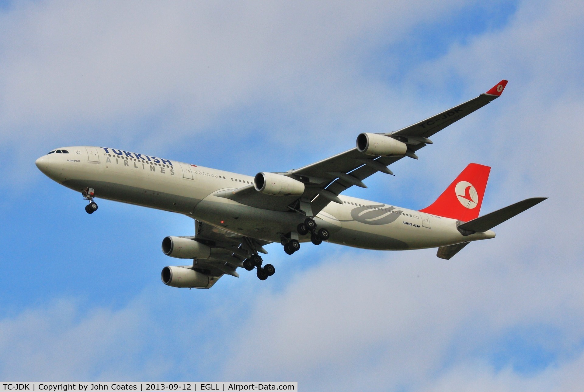 TC-JDK, 1993 Airbus A340-311 C/N 025, On approach to 27R.