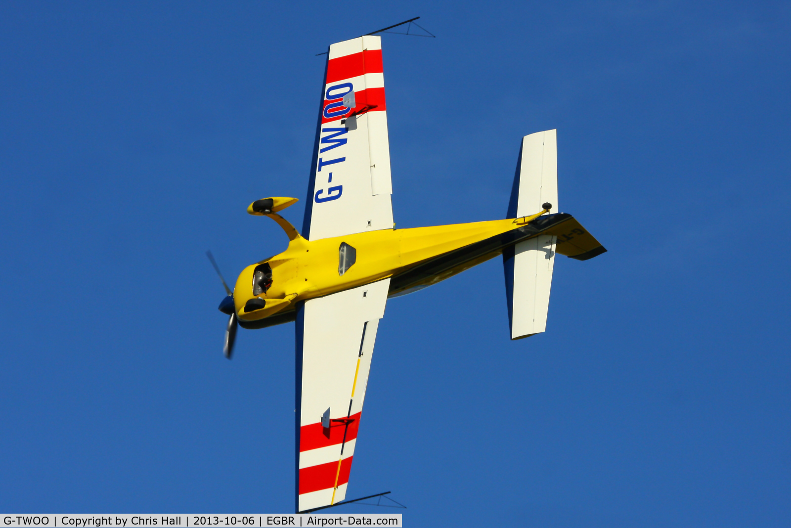 G-TWOO, 1996 Extra EA-300/200 C/N 05, at Breighton's Pre Hibernation Fly-in, 2013