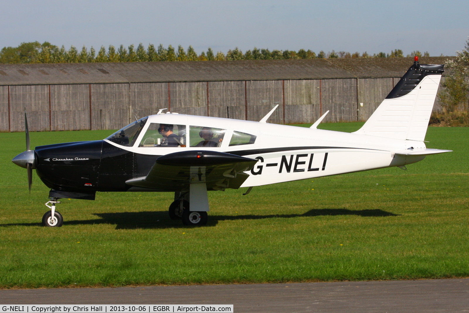 G-NELI, 1968 Piper PA-28R-180 Cherokee Arrow C/N 28R-31011, at Breighton's Pre Hibernation Fly-in, 2013