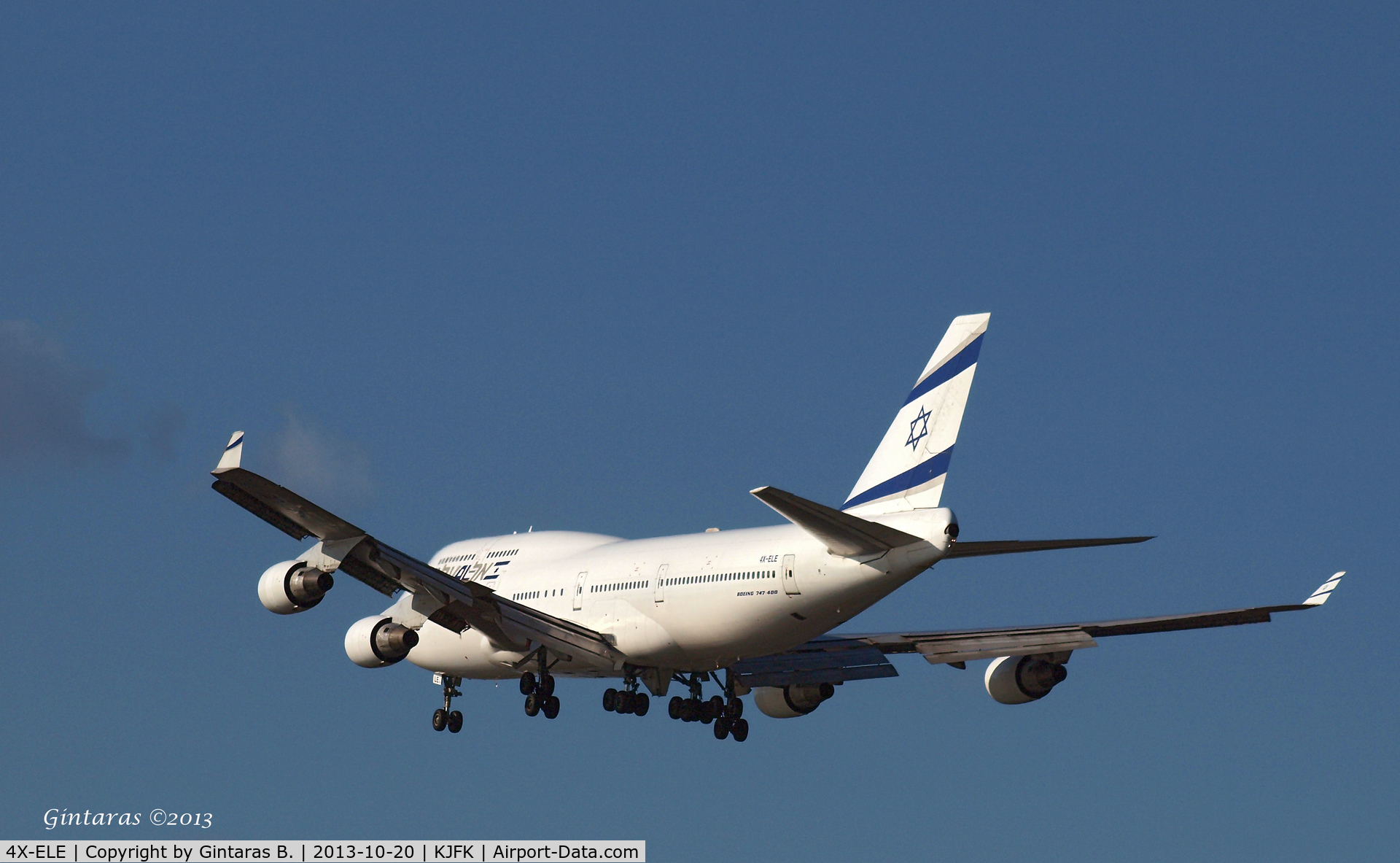 4X-ELE, 1994 Boeing 747-412 C/N 26551, Going to a landing on 31R @ JFK