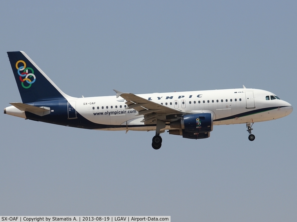 SX-OAF, 2009 Airbus A319-112 C/N 3895, Landing on rwy 03L