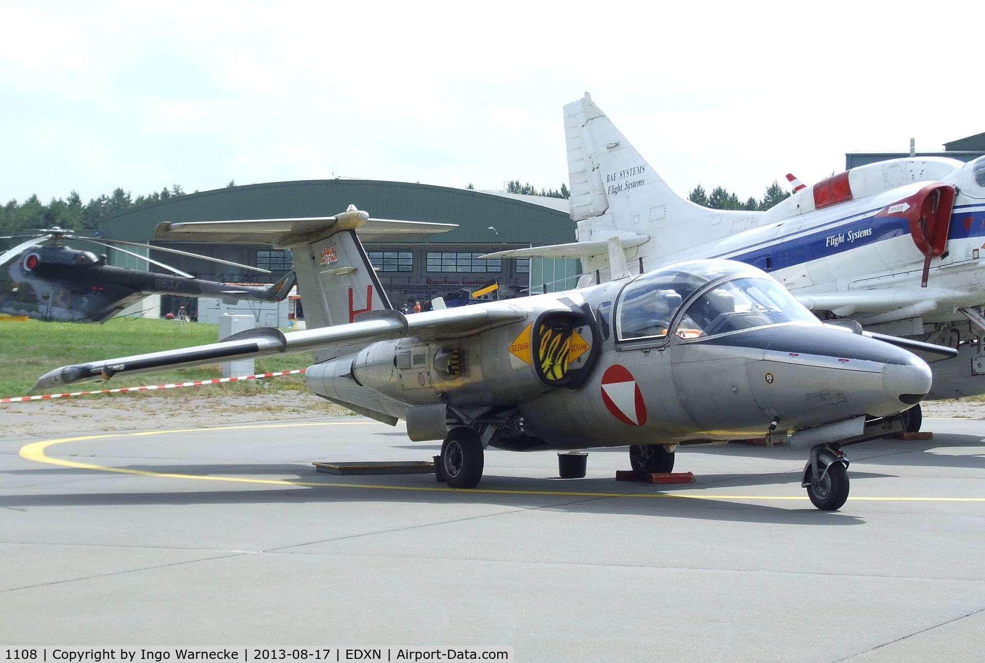 1108, Saab 105OE C/N 105408, SAAB 105OE of the Austrian Air Force (Luftstreitkräfte) at the Spottersday of the Nordholz Airday 2013 celebrationg 100 Years of German Naval Aviation at Nordholz Naval Aviation Base