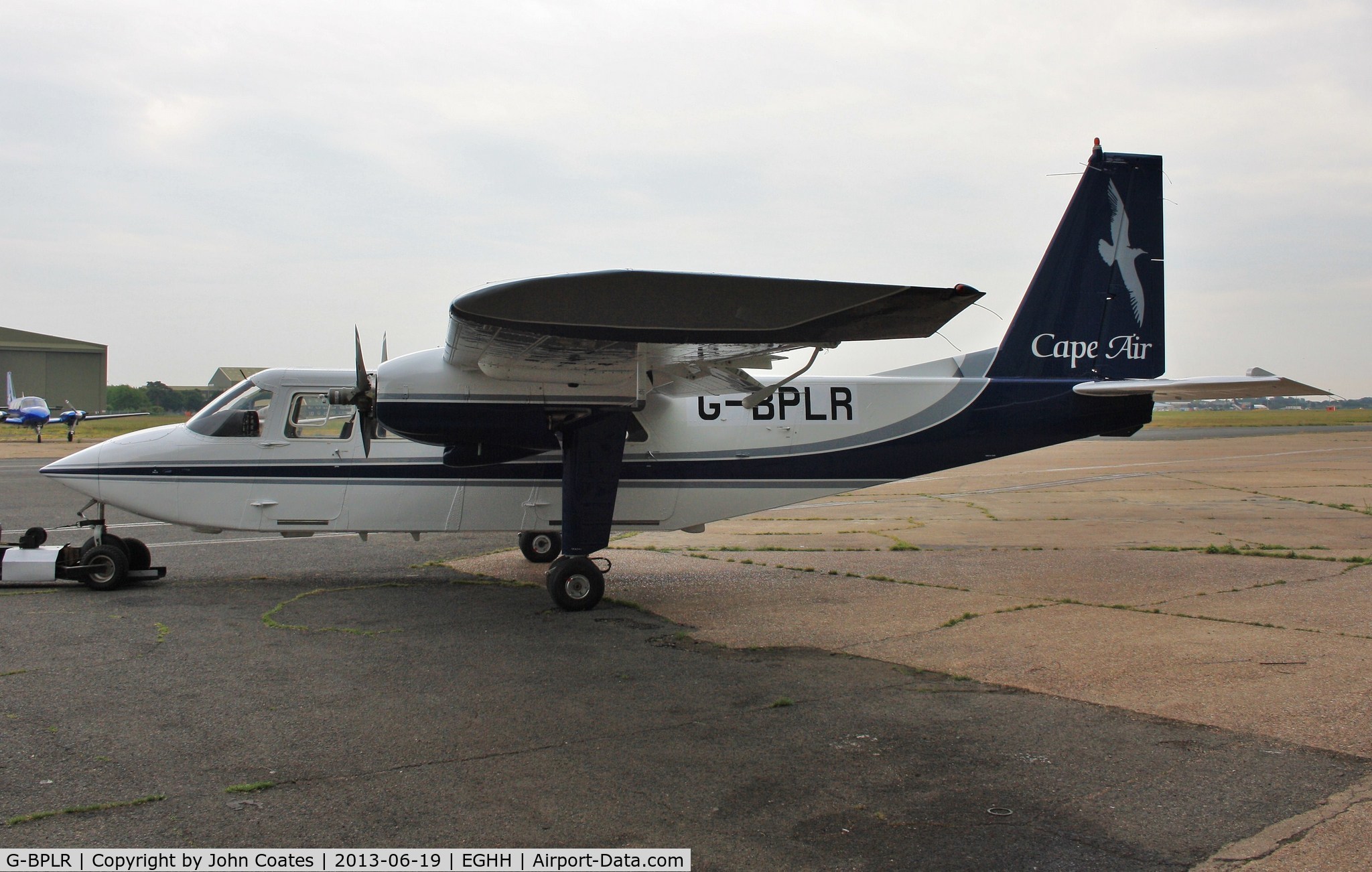 G-BPLR, 1989 Pilatus Britten-Norman BN-2B-20 Islander C/N 2209, Just resprayed into Cape Air livery.