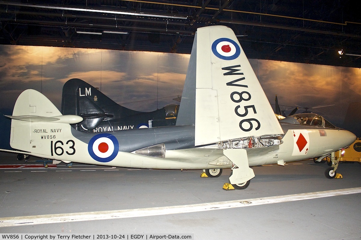 WV856, 1954 Hawker Sea Hawk FGA.6 C/N 6101, Displayed at the Fleet Air Arm Museum at Yeovilton