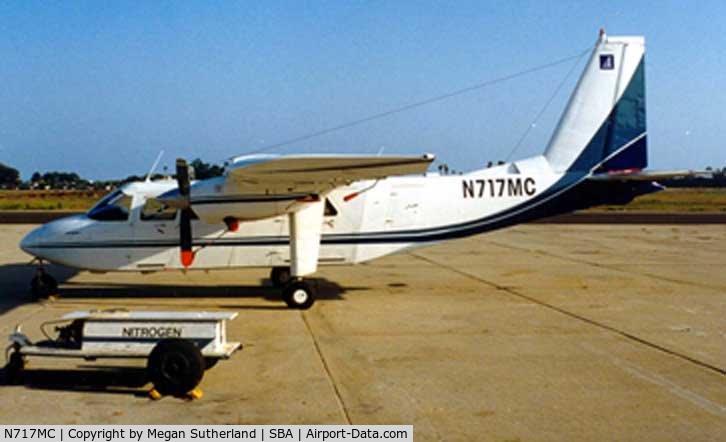 N717MC, 1982 Pilatus Britten-Norman BN-2T Turbine Islander C/N C2112, Taken at Santa Barbara in August 1999.  Aircraft was being ferried between Australia (Bankstown) and Slidell (Louisiana)