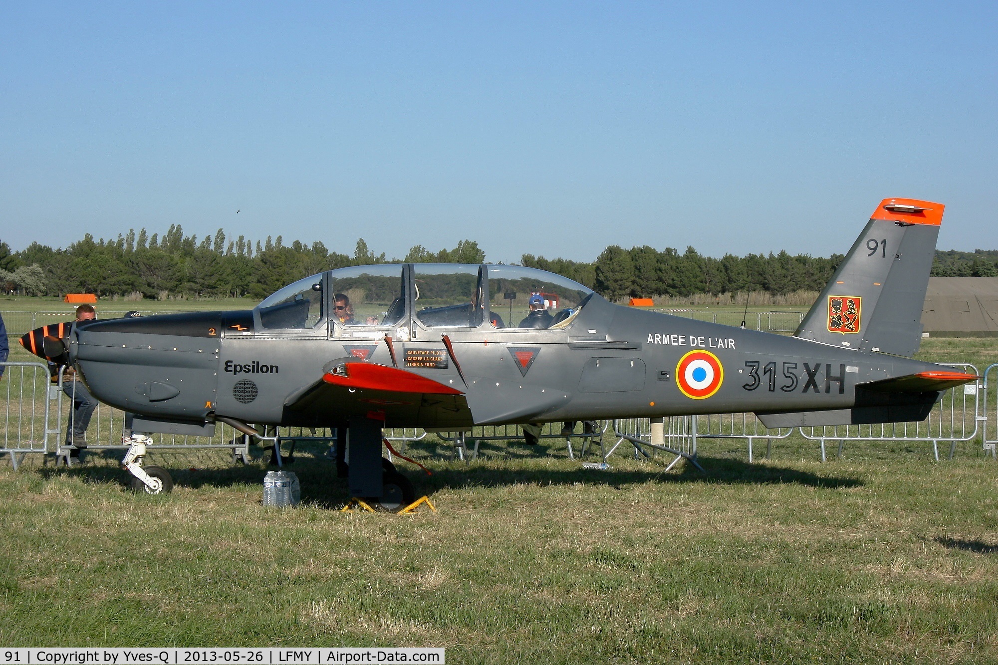 91, Socata TB-30 Epsilon C/N 91, Socata TB-30 Epsilon (315-XH), French Air Force training aircraft, Static Display, Salon de Provence Air Base 701 (LFMY)