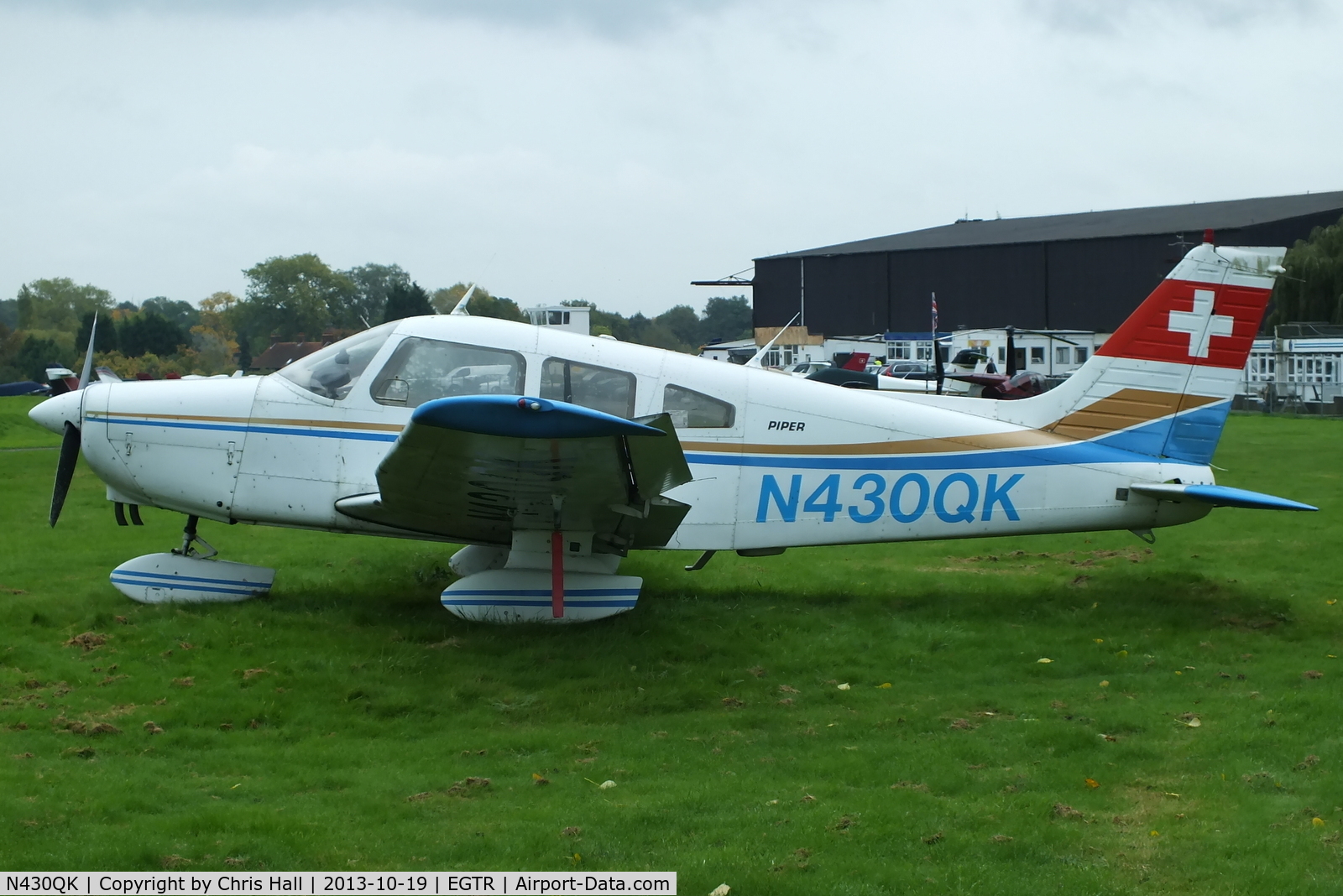 N430QK, 1978 Piper PA-28-161 Warrior II C/N 28-7816495, parked with the other wrecks & relics at Elstree