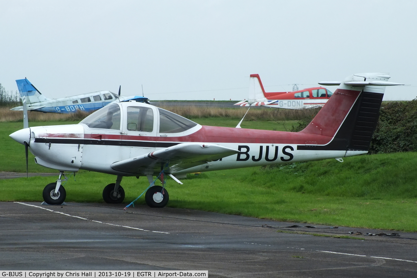 G-BJUS, 1980 Piper PA-38-112 Tomahawk Tomahawk C/N 38-80A0065, parked at Elstree