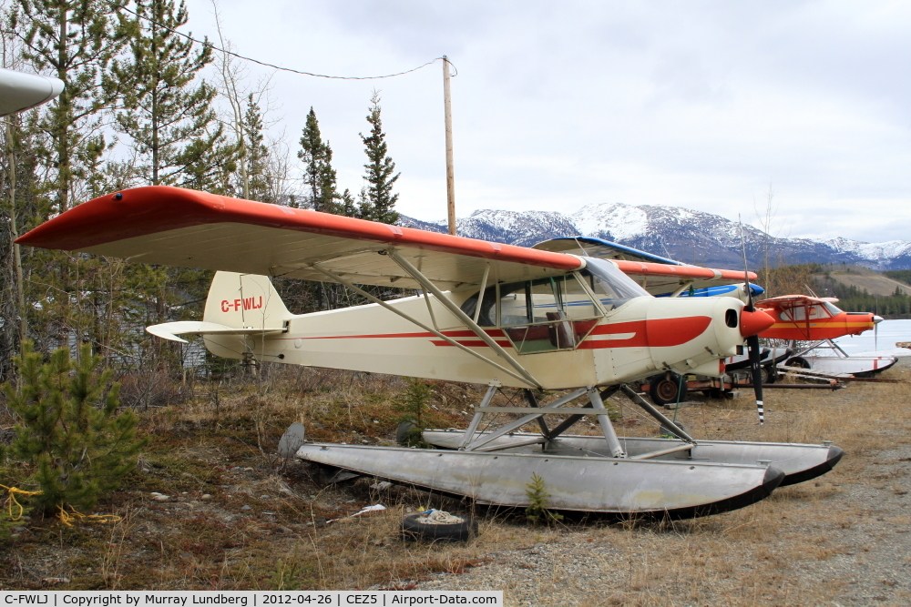C-FWLJ, 1966 Piper PA-18-150 Super Cub C/N 18-8386, In winter storage at Schwatka Lake, Whitehorse, Yukon.