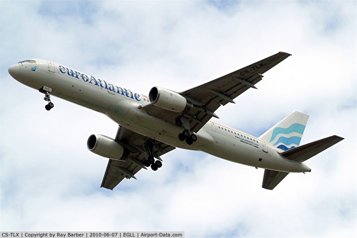 CS-TLX, 1988 Boeing 757-2G5 C/N 24176, Boeing 757-2G5 [24176] (Euro Atlantic Airways) Home~G 07/06/2010 On approach 27R.