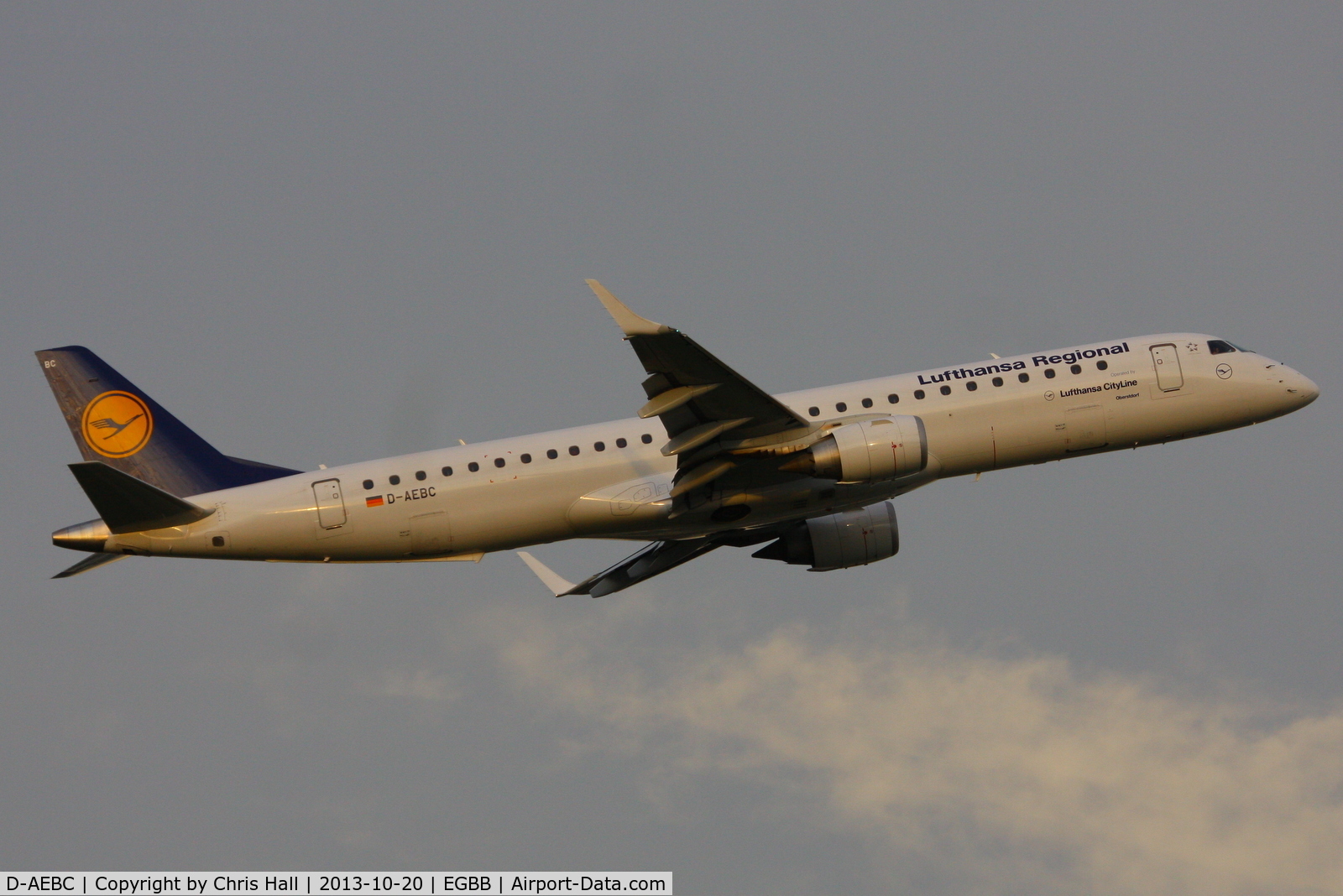 D-AEBC, 2009 Embraer 195LR (ERJ-190-200LR) C/N 19000320, Lufthansa CityLine