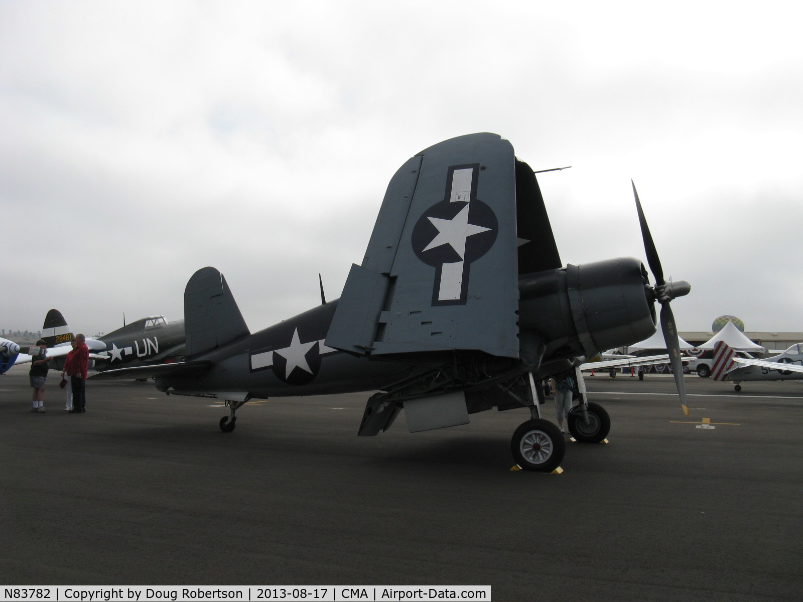 N83782, 1942 Vought F4U-1 Corsair C/N 3884 (Bu 17799), 1942 Chance Vought/Maloney F4U-1 CORSAIR, P&W R-2800 Double Wasp 1,425 Hp, wings folded