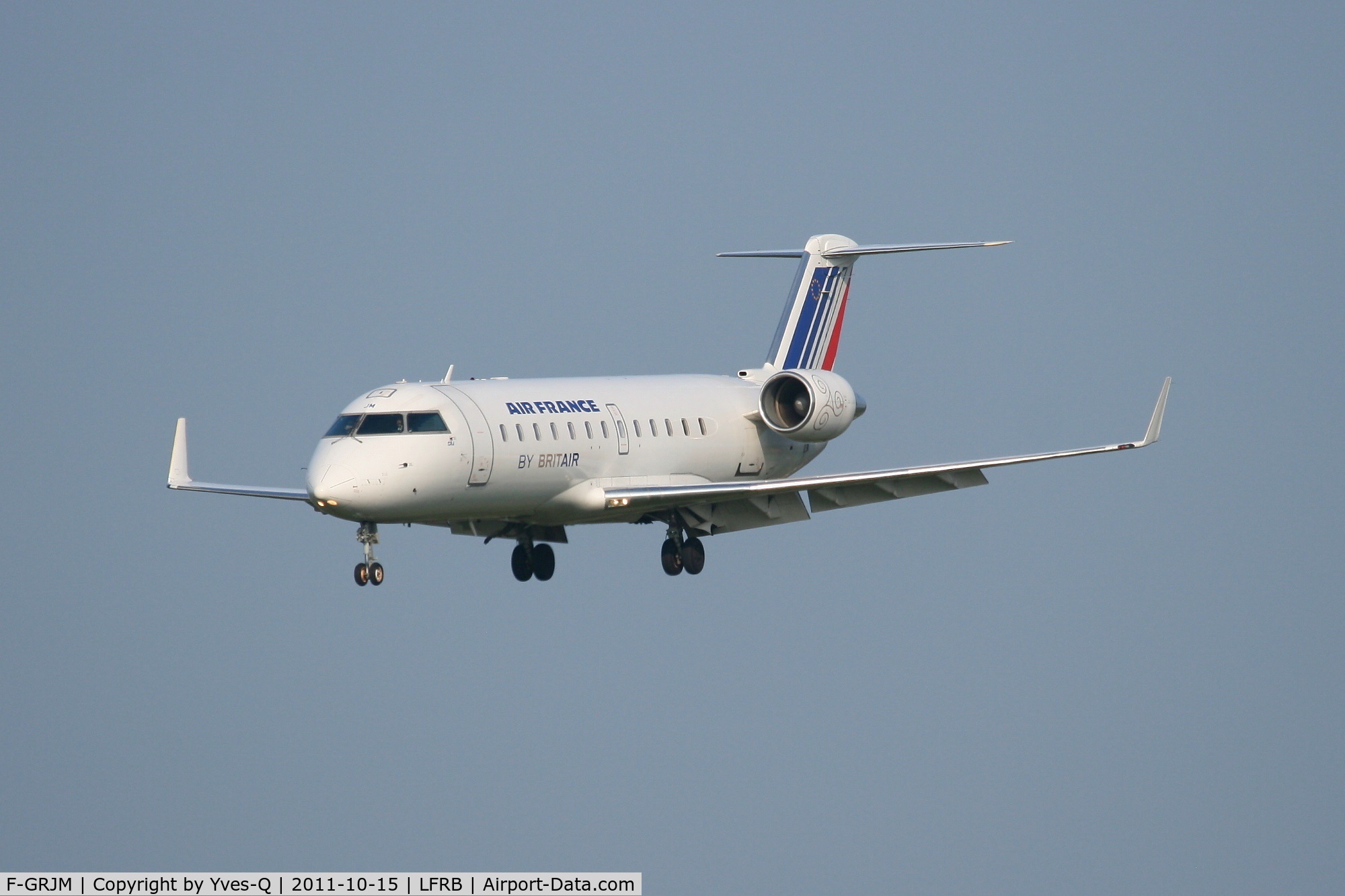 F-GRJM, 1998 Canadair CRJ-100ER (CL-600-2B19) C/N 7222, Canadair Regional Jet CRJ-100ER, Short Approach Rwy 25L, Brest-Bretagne Airport (LFRB-BES)