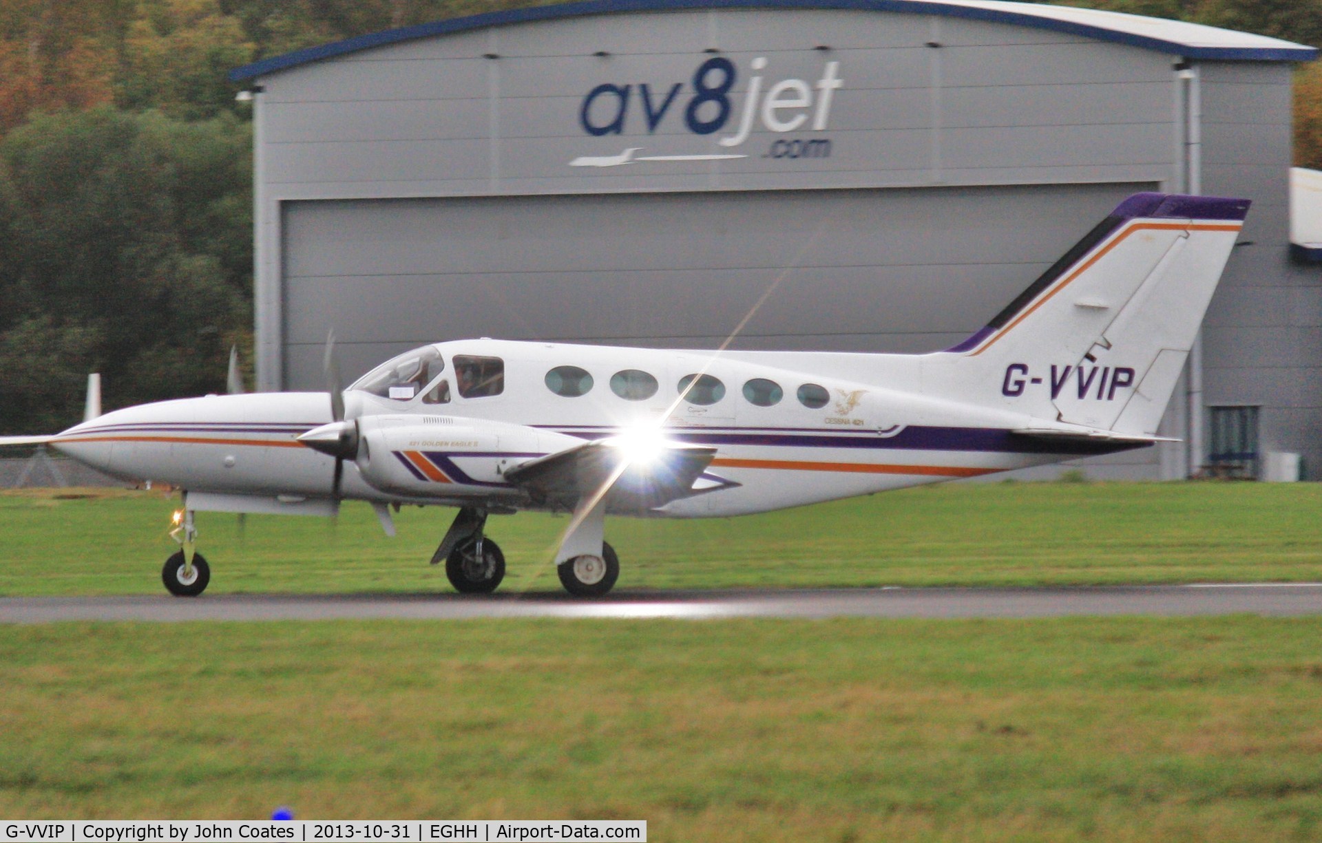 G-VVIP, 1979 Cessna 421C Golden Eagle C/N 421C-0699, Departs CTC in poor weather for another survey op.