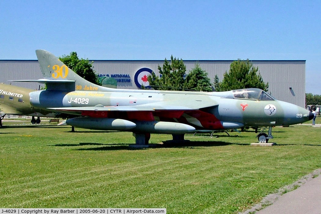J-4029, Hawker Hunter F.58 C/N 41H-697396, Hawker Hunter F.58 [41H/697396] (Swiss Air Force) Trenton~C 20/06/2005. This is now registered as N336AX and is not preserved.