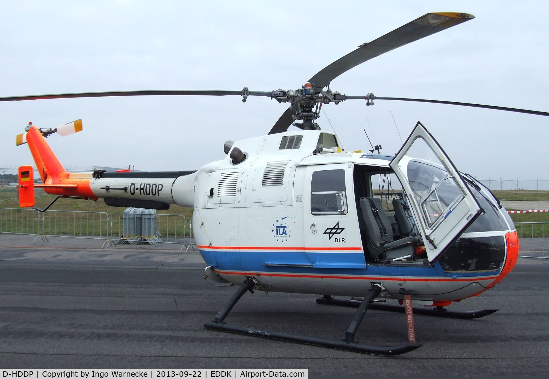 D-HDDP, 1973 MBB Bo.105C C/N S-123, MBB Bo 105C of the DLR at the DLR 2013 air and space day on the side of Cologne airport