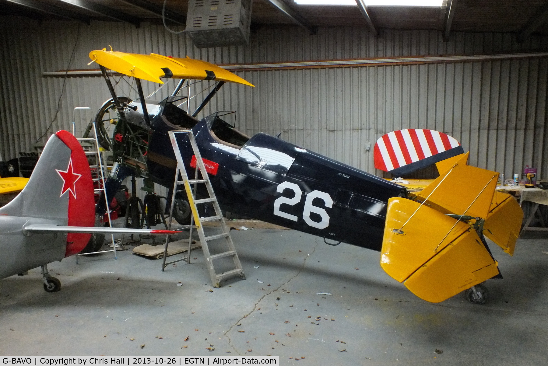 G-BAVO, 1945 Boeing PT-17 Kaydet (A75N1) C/N 3250-1405, at Enstone Airfield