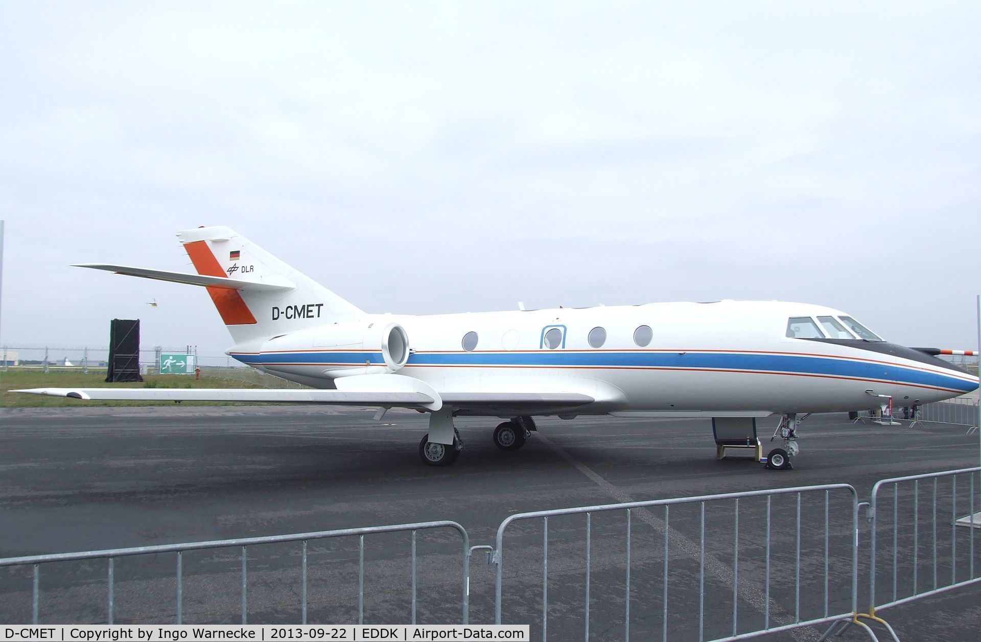 D-CMET, 1976 Dassault Falcon (Mystere) 20E-5 C/N 329, Dassault Falcon 20E-5 of the DLR at the DLR 2013 air and space day on the side of Cologne airport