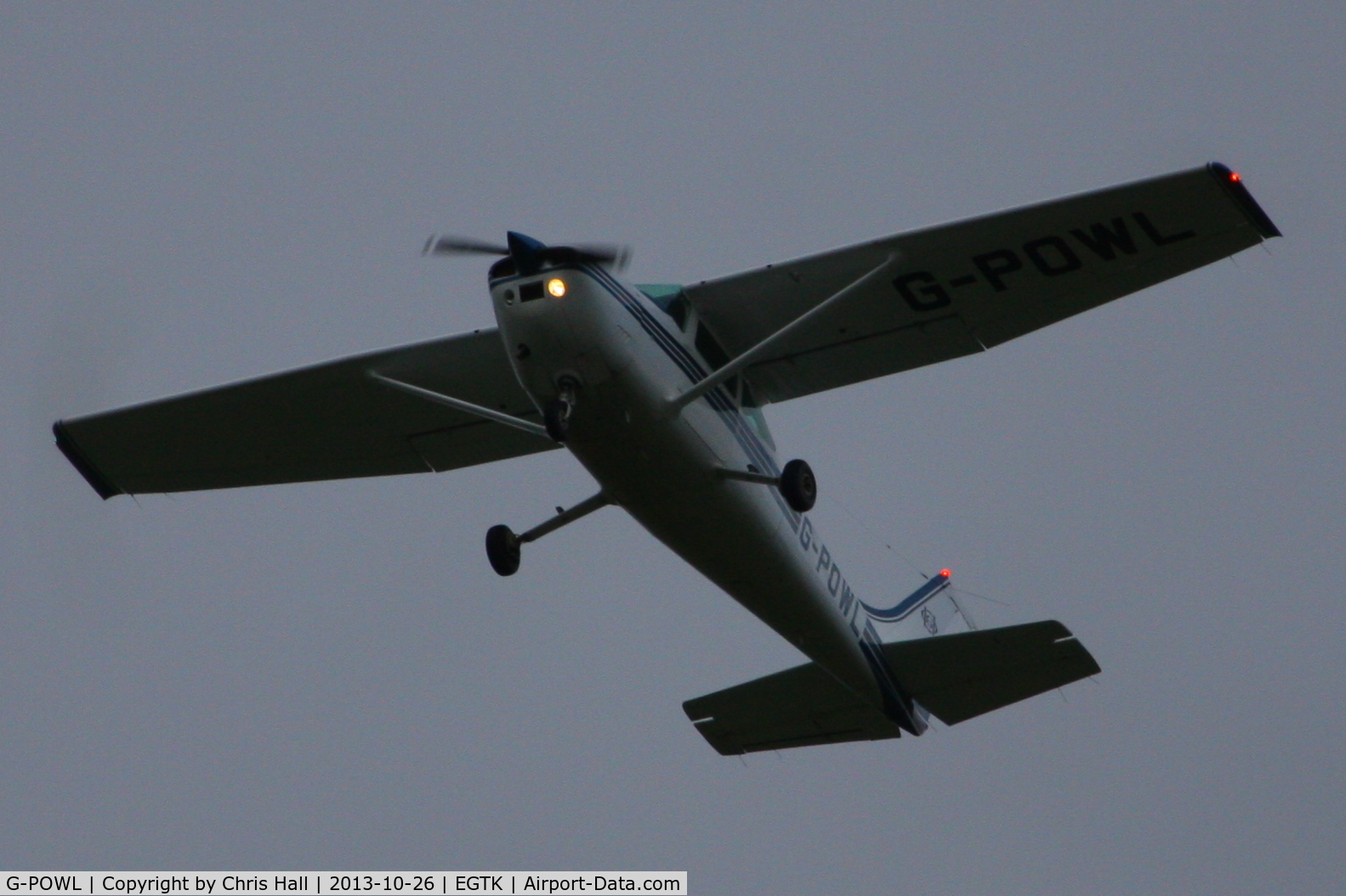 G-POWL, 1982 Cessna 182R Skylane C/N 182-67813, departing from Oxford Airport