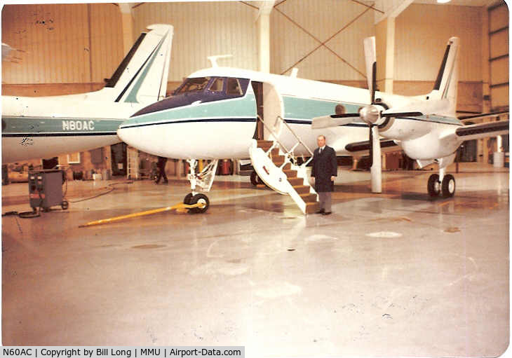 N60AC, 1967 Grumman G-159 Gulfstream 1 C/N 179, 80AC & 60AC in Allied Chemical's Hangar In Morristown, NJ