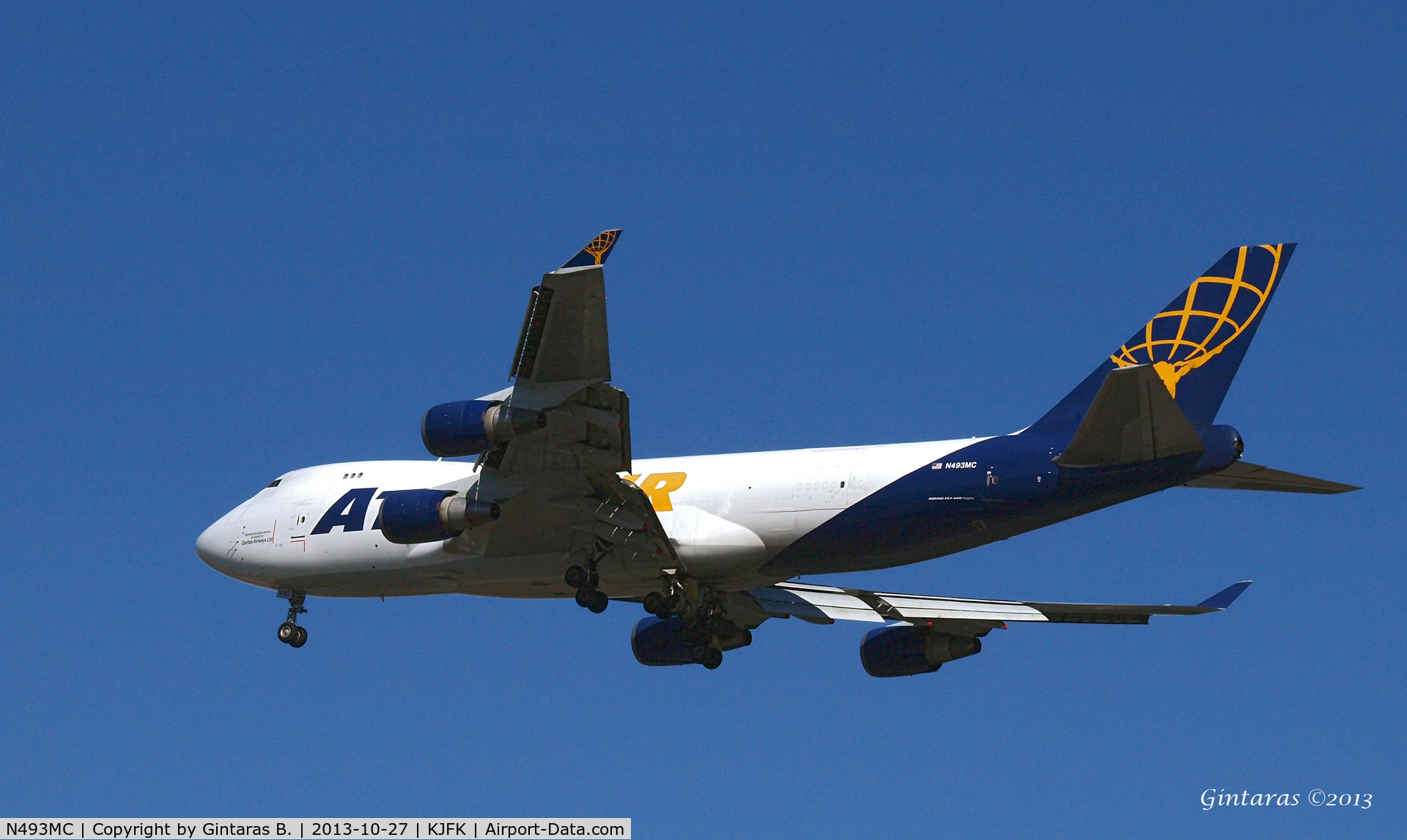 N493MC, 1998 Boeing 747-47UF C/N 29254, Going to a landing on 31R @ JFK
