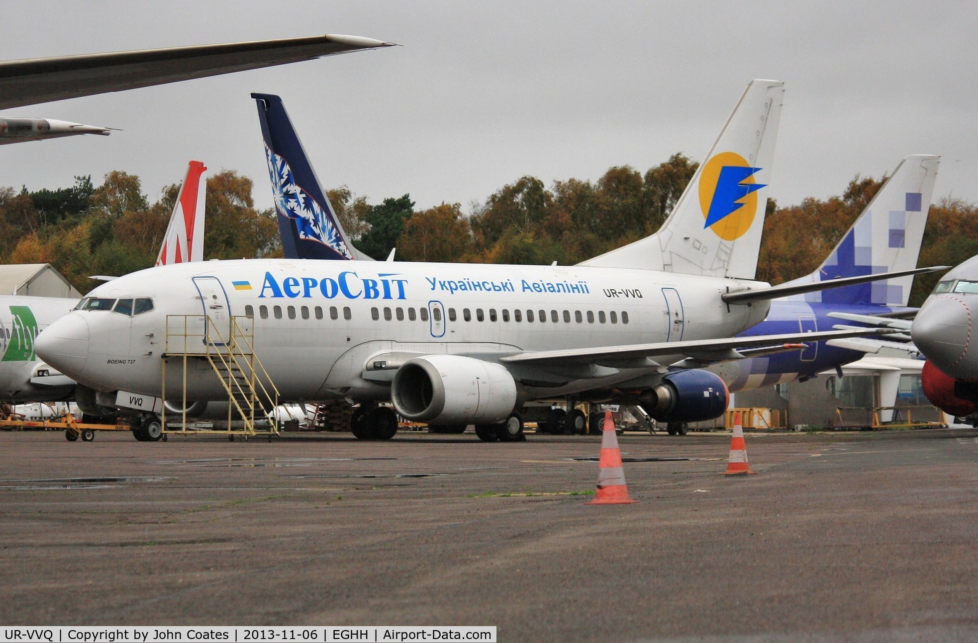 UR-VVQ, 1998 Boeing 737-5L9 C/N 29235, Just arrived from Kiev and now in storage at European Aviation.