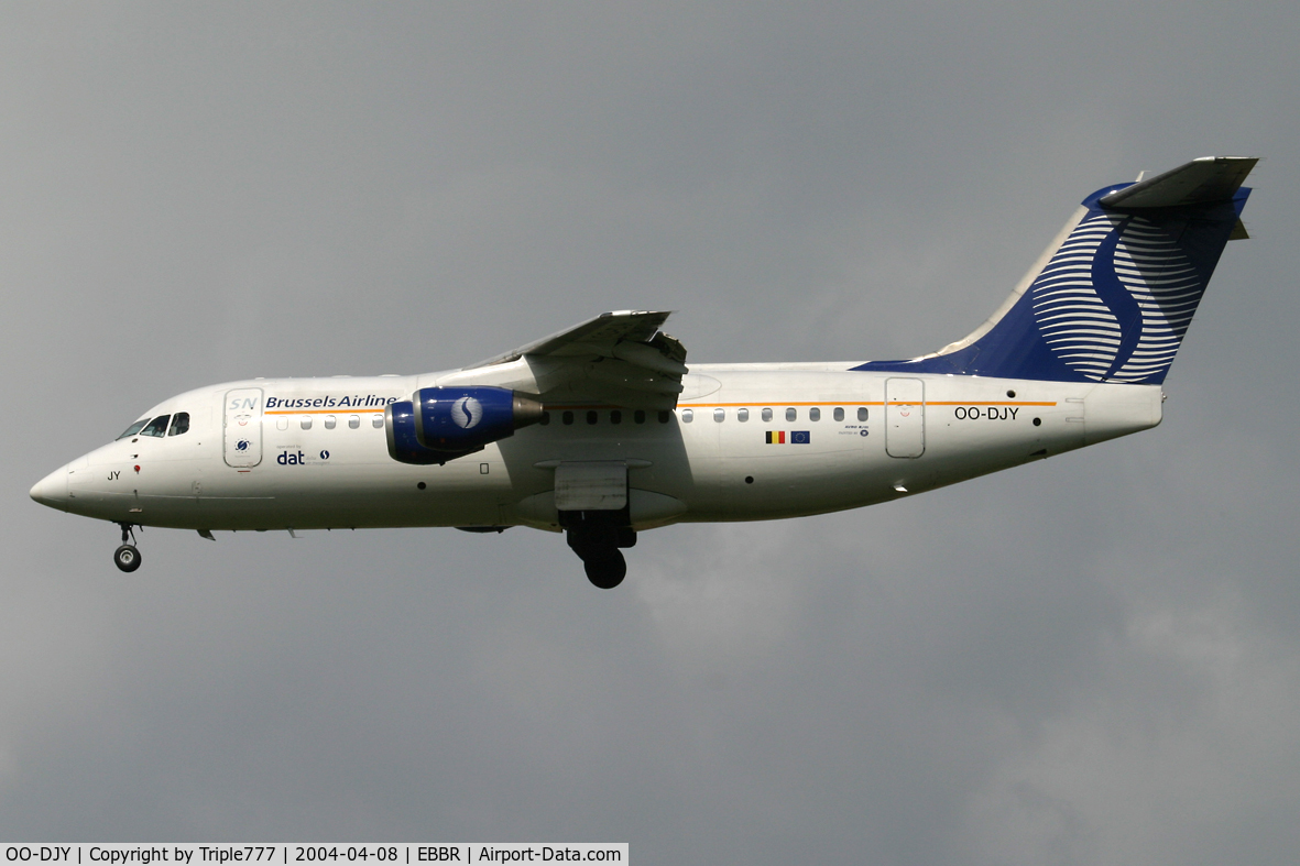 OO-DJY, 1997 British Aerospace Avro 146-RJ85 C/N E.2302, SN Brussels Airlines
