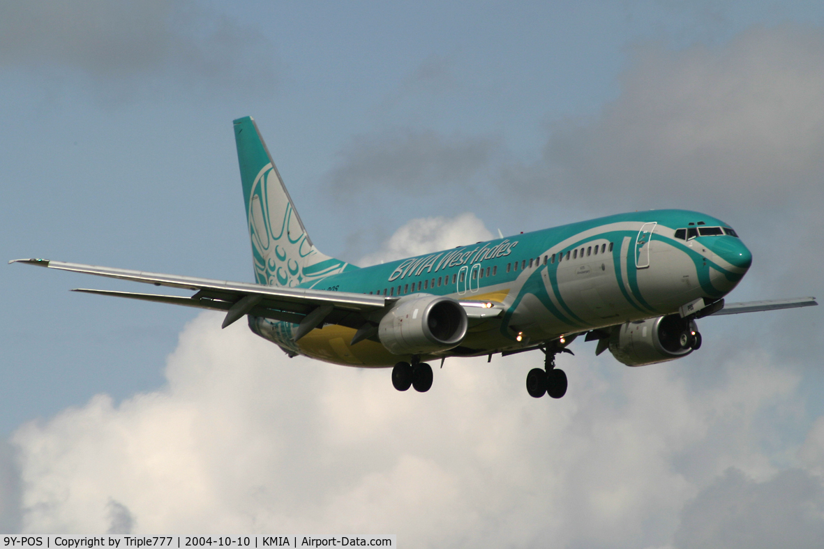 9Y-POS, 2000 Boeing 737-8Q8 C/N 28230, BWIA West Indies