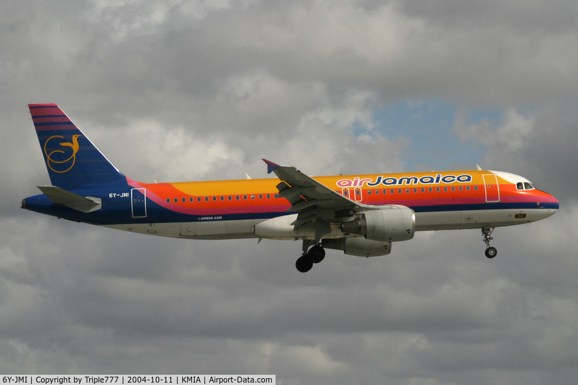 6Y-JMI, 2002 Airbus A320-214 C/N 1747, Air Jamaica