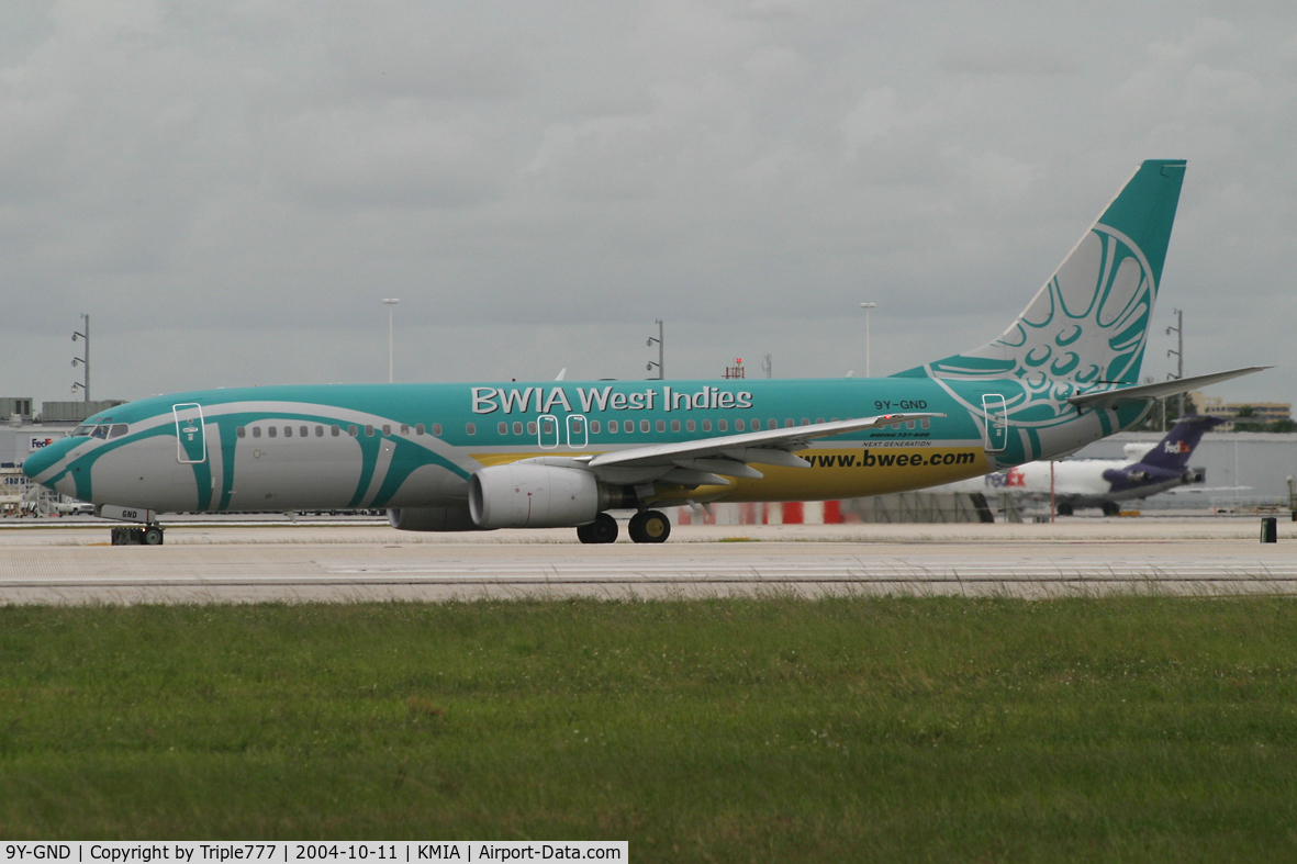9Y-GND, 2002 Boeing 737-86N C/N 33419, BWIA West Indies