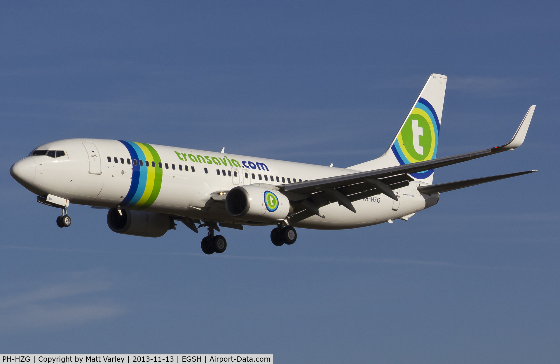 PH-HZG, 2000 Boeing 737-8K2 C/N 28379, Arriving at NWI after an air test...