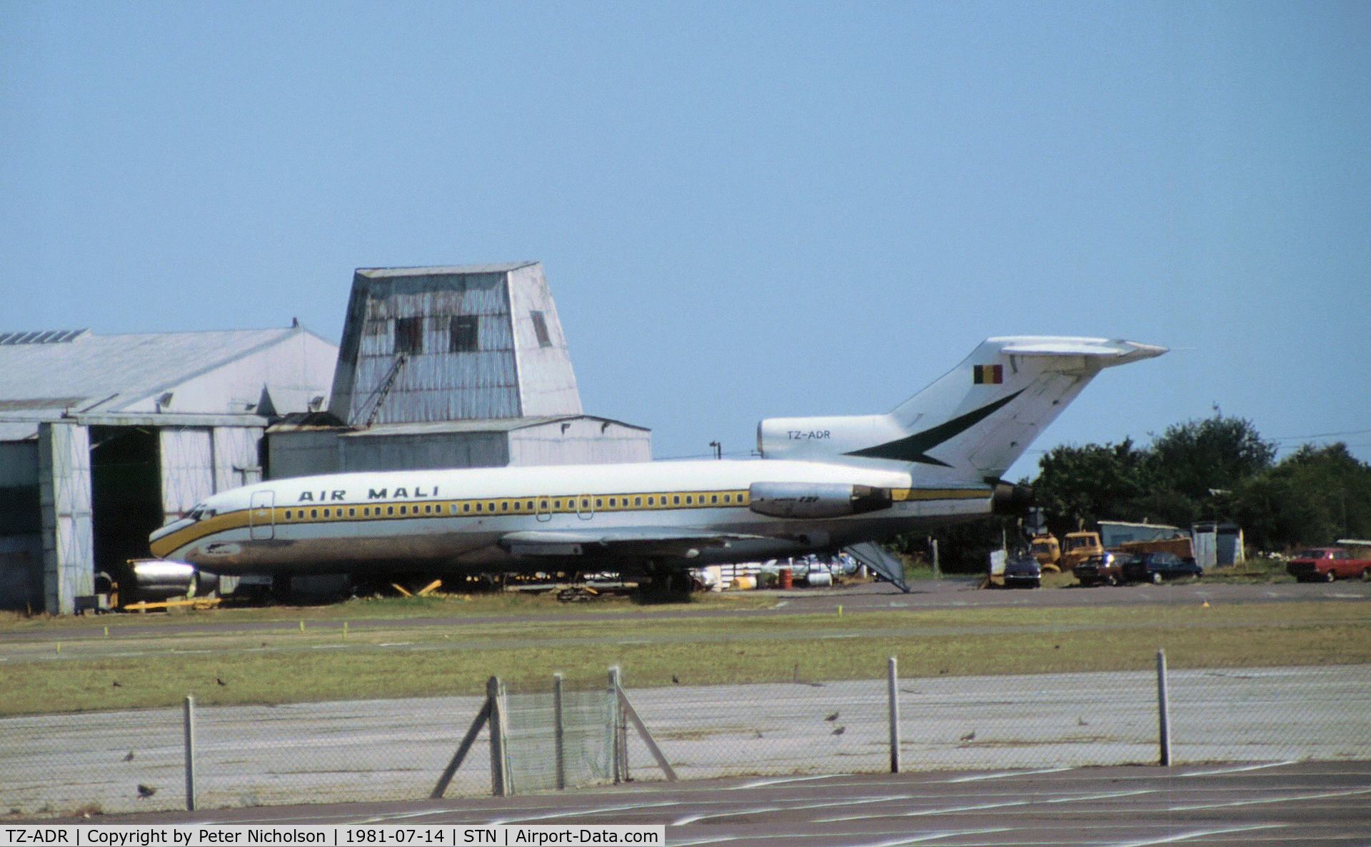 TZ-ADR, 1967 Boeing 727-173C C/N 19509, Boeing 727-173C of Air Mali as seen at Stansted in the Summer of 1981.