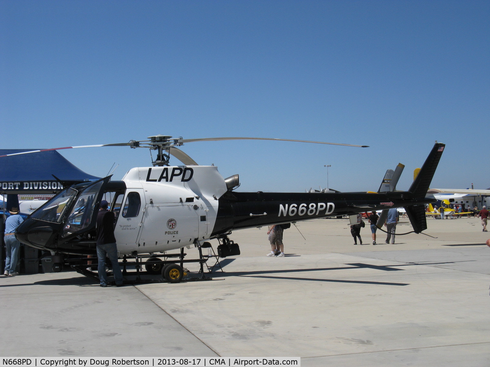 N668PD, 2009 Aerospatiale AS-350B-2 Ecureuil C/N 4654, American Eurocopter LLC AS350B2 SuperStar of Los Angeles PD, one Turbomeca Arriel 1D1 Turboshaft of 590 shp for takeoff, exhibited at Wings Over Camarillo Airshow