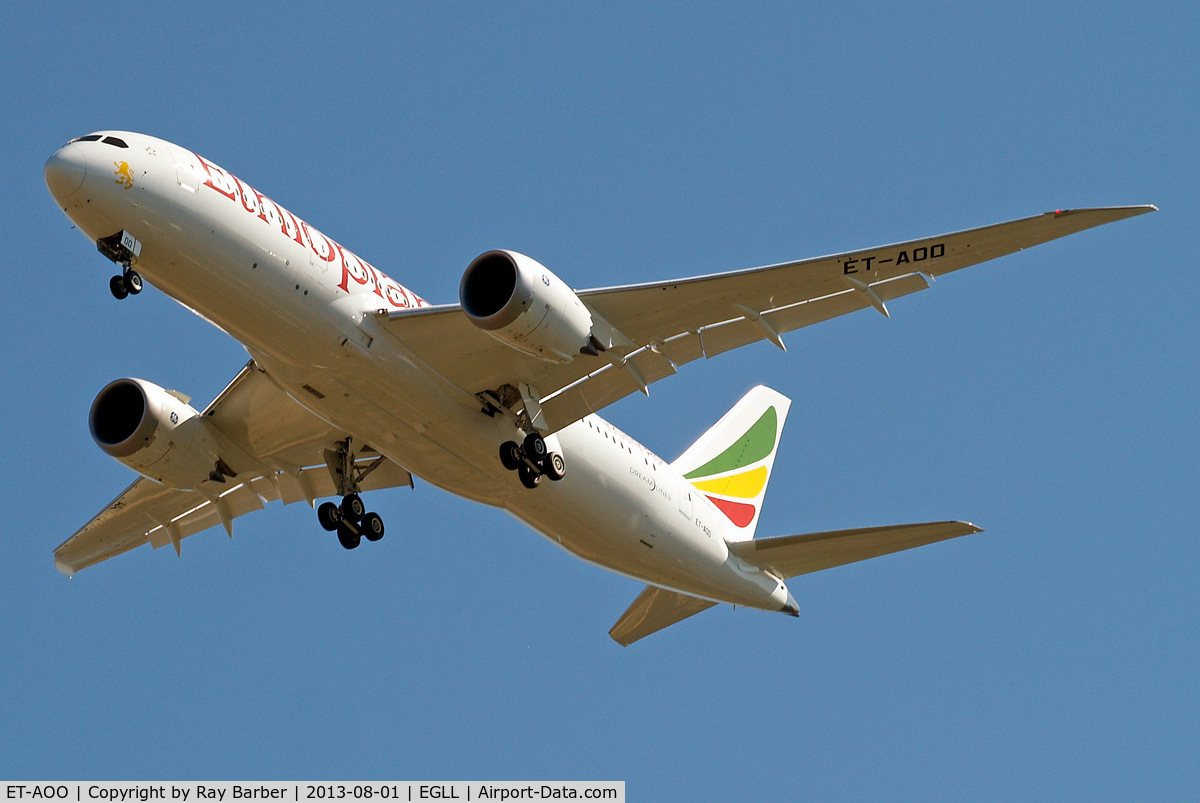 ET-AOO, 2012 Boeing 787-8 Dreamliner C/N 34743, Boeing 787-8 [34743] (Ethiopian Airlines) Home~G 01/08/2013. On approach 27R.