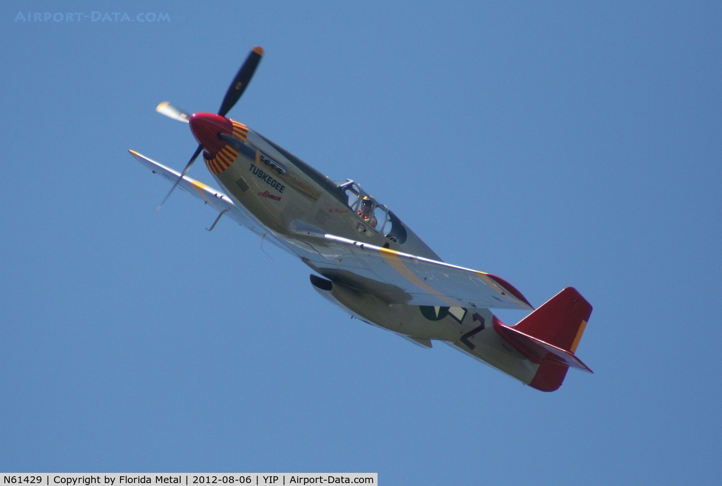 N61429, 1942 North American P-51C Mustang C/N 103-26199, P-51C red tail