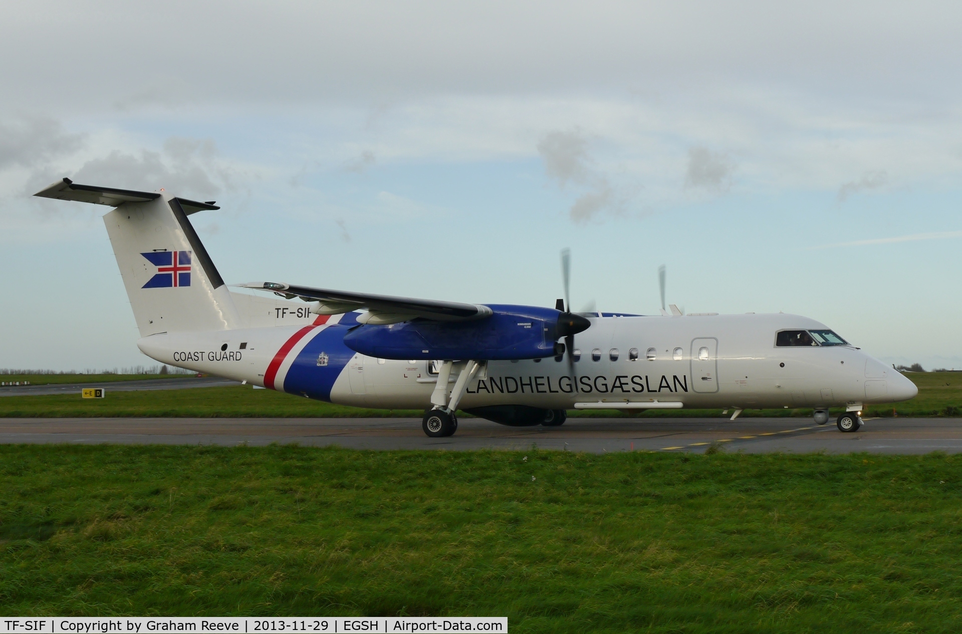 TF-SIF, 2008 De Havilland Canada DHC-8-314 Dash 8 C/N 660, An unusual visitor to Norwich, coast guard DHC-8 from Iceland.