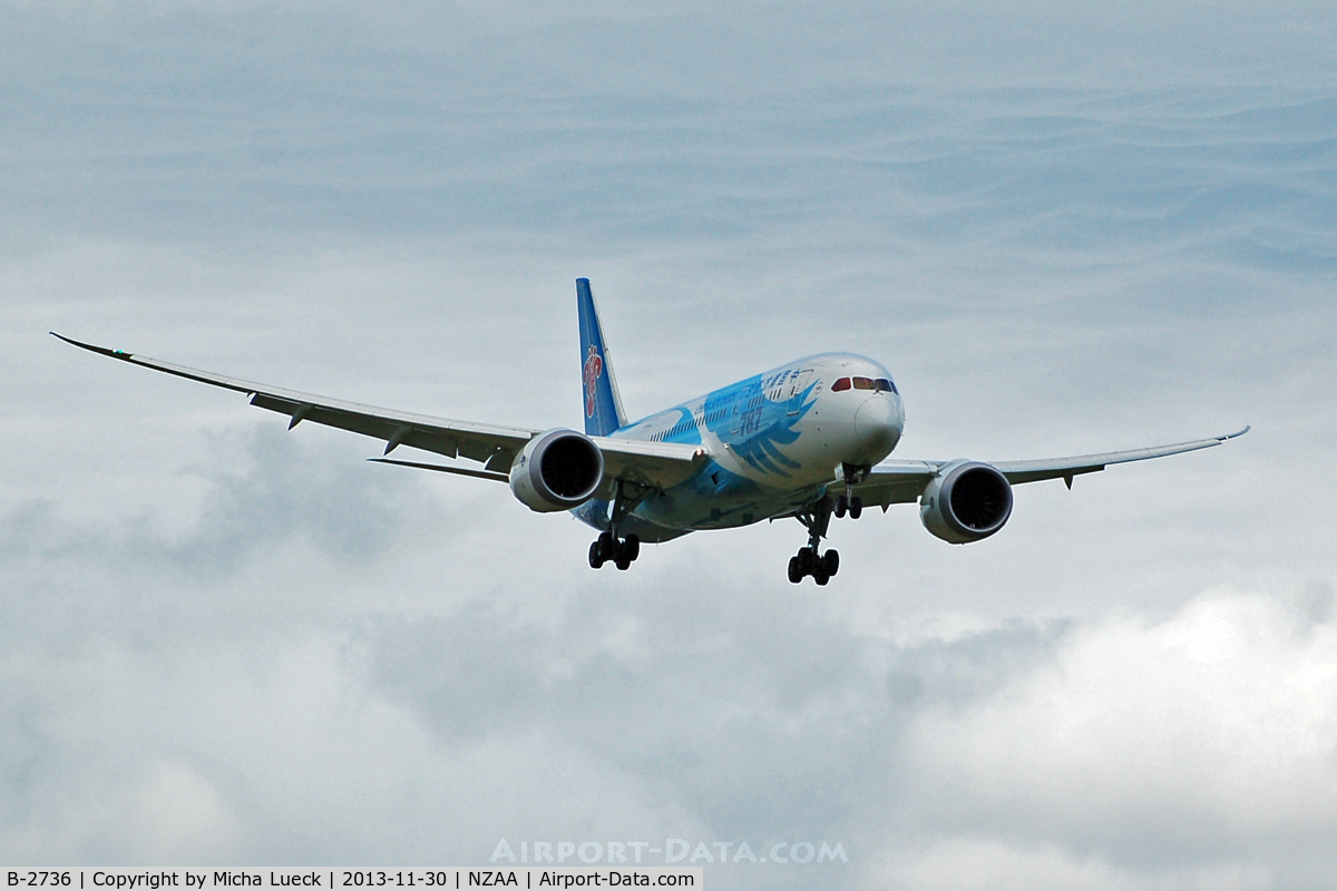 B-2736, 2013 Boeing 787-8 Dreamliner C/N 34929, At Auckland